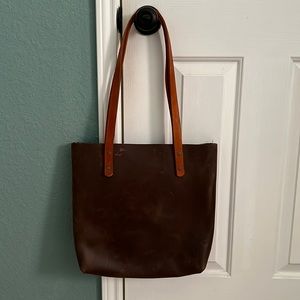 13.5” X 14” Handmade Leather Purse with interior pocket